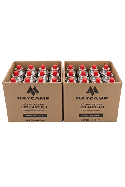 Baycamp 227GR 400 ml Butan Propan Lpg Kartuş – 24’li Paket
