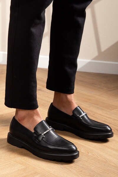 maximoda Κλασικά ανδρικά δερμάτινα μαύρα παπούτσια για γαμπρούς, κοστούμια, β...