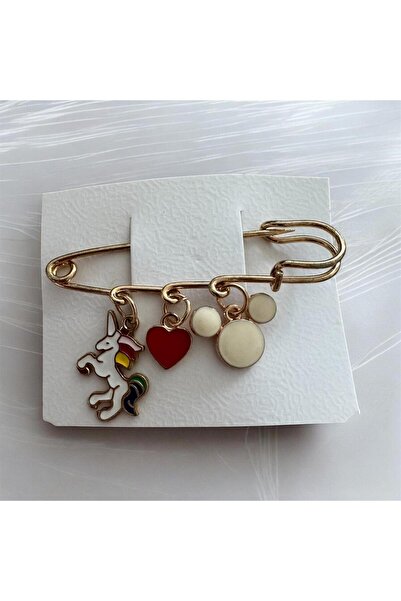 Elistil Mickey ve Unicorn süslemeli iğne broş