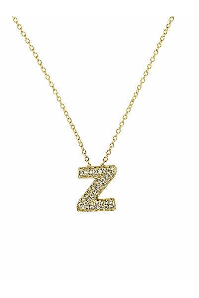 Mope Accessories Zircon Stone Steel Letter Z Necklace - Adjustable Elevator D...