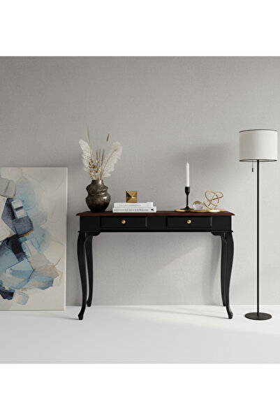 FeyzaDesign 100 cm Masif Lükens Siyah Ceviz Dresuar, şık ve dayanıklı tasarım