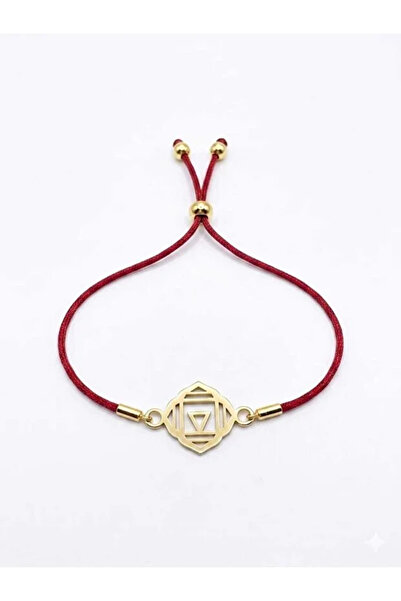 flamingo jewelery 14 Ayar Altın Kaplama Kök Çakra Makrome Beraberlik Bileklik
