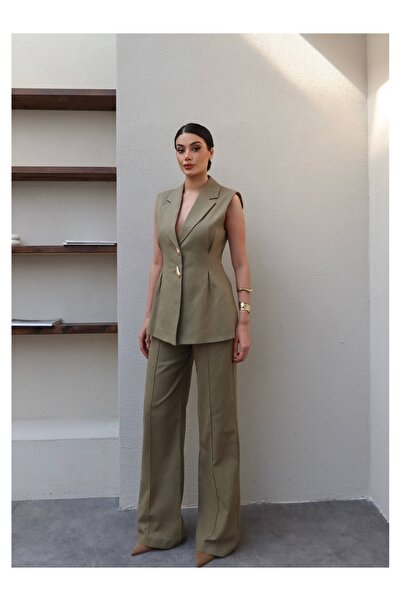 ESRAHELVACI Πλισέ Λινό Σετ Γιλέκου