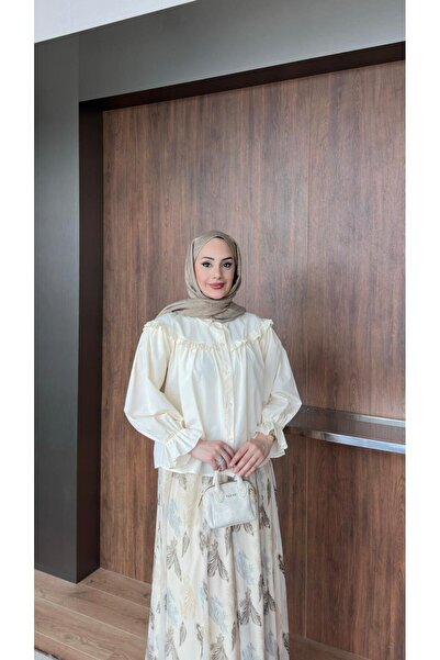 salisburys Γυναικείο πουκάμισο Molly Nelly με βολάν στο γιακά και στις μανίκια