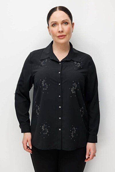 Ekol Stone Embroidered Polo Collar Shirt