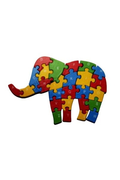 LimArt Educational Wooden Puzzle 'Alphabet Elephant', 26 Pieces Multicolor