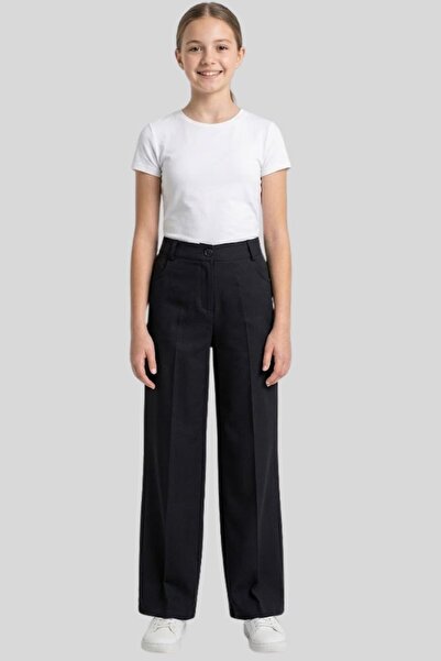 ww waka waka kids store Κοριτσίστικο μαύρο υφασμάτινο παντελόνι με φαρδιά μπα...