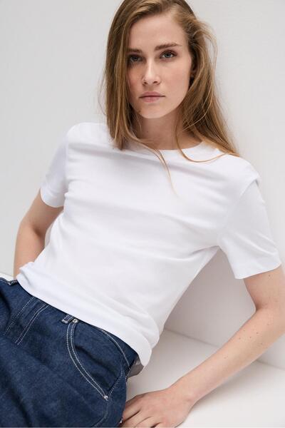LEFTIES Basic bisiklet yaka t-shirt