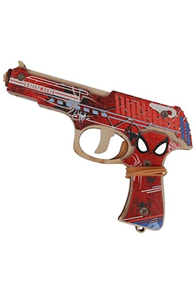 LimArt Pistol elastic din lemn pentru copii, design Erou Păianjen