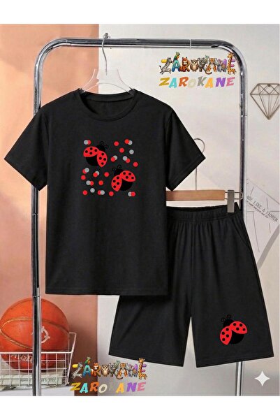ZAROKANE Ladybird Printed Top and Shorts/T-Shirt Summer Children's Two-Piece Set
