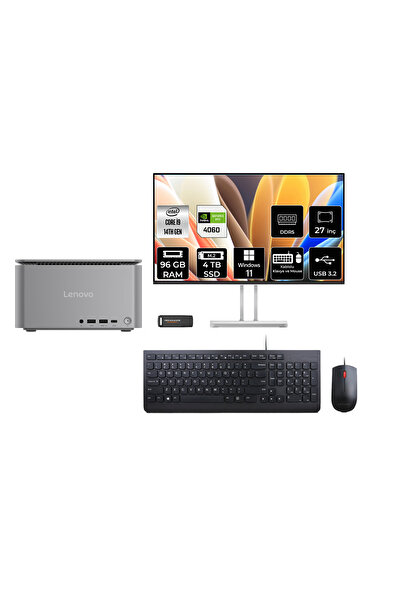 LENOVO ThinkCentre Neo i9 14900 96GB 4TB SSD RTX4060/8GB 27" FHD W11P Mini Ma...