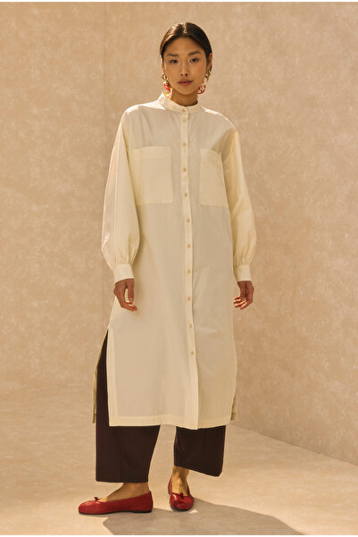 HEQA Hakim Yaka Long Tunic Kemik