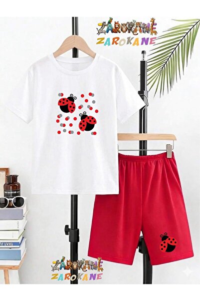 ZAROKANE Ladybird Printed Top and Shorts/T-Shirt Summer Children's Two-Piece Set