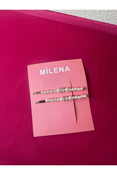 Milena Designer Store مجموعة دبابيس شعر مزدوجة من ميلينا إسطنبول مرصعة باللؤل...