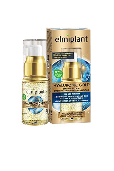ELMIPLANT Ορός Ματιών με Αντιρυτιδική Δράση, Ελμιπλαντ, Υαλουρονικό Χρυσό, 15 ml
