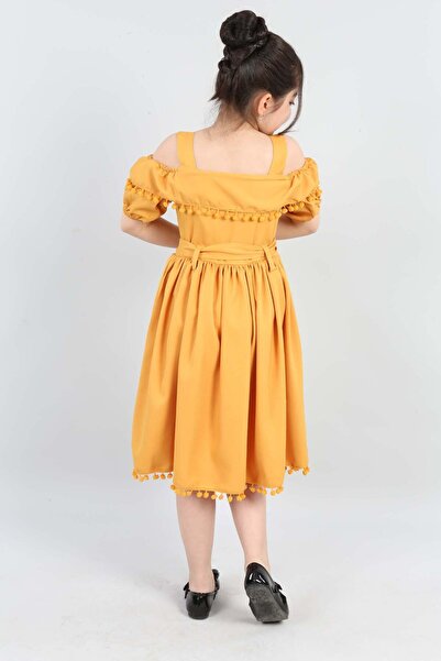 İ&K ŞIMARIK KİDS BUTTONED BELT LONG SLEEVE SHINY CUT DRESS