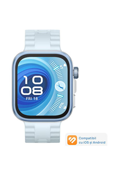 Huawei Έξυπνο ρολόι Watch Fit 4 Pro, Ασημί κάσα με μπλε λουράκι από φθοριοελα...