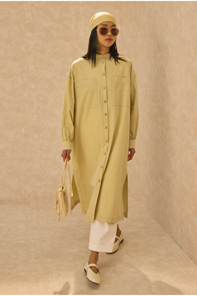 HEQA Hakim Collar Long Tunic Honey Foam