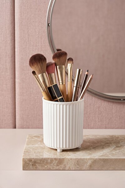 LE PARİS 3 Makeup Brush and Comb Organizers |   Multi-Purpose Cosmetics |   Bathroom Organizing Box |   Organizer |   900 ml |   White