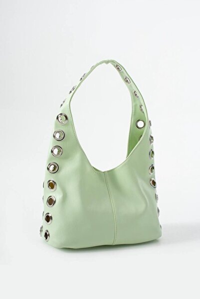 Çanta Trend Γυναικεία τσάντα χειρός και ώμου με λεπτομέρεια από ασημί ύφασμα