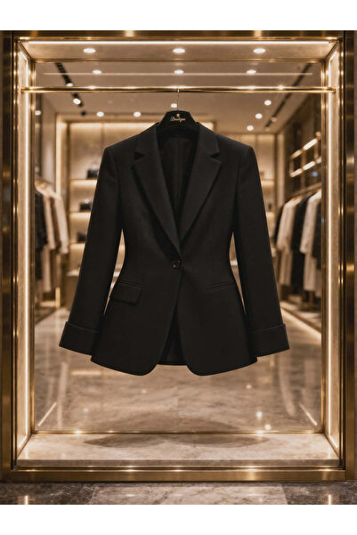 Sienna Fashion Απλό μαύρο μπλέιζερ