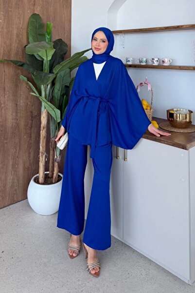 Şulemoda Giyim Βιολετί Σετ Μανικιών Νυχτερίδας Σαξ