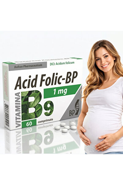 Balkan Pharmaceuticals Supliment Alimentar Acid Folic 400mcg pentru Sarcină ș...