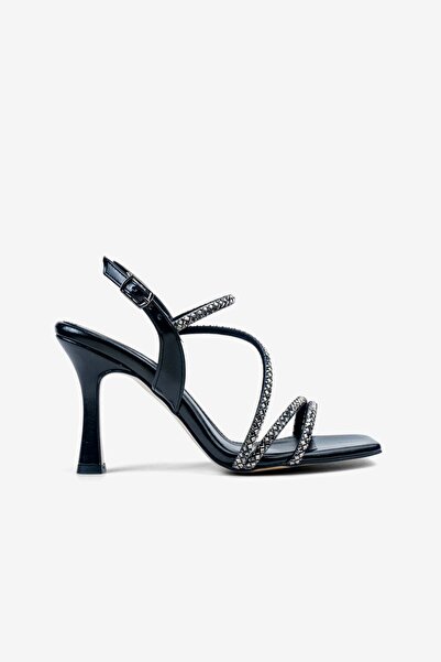 ALTIN TOPUK Γυναικείο βραδινό φόρεμα από μαύρη πέτρα Παπούτσια με τακούνι