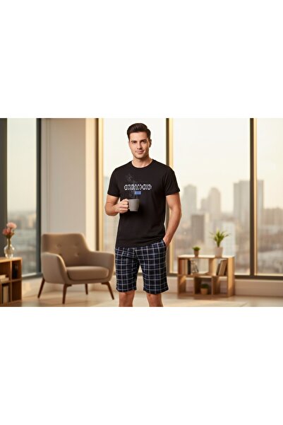 CLOVER JEWELRY Men's Short Sleeve Shorts Pajama Set
