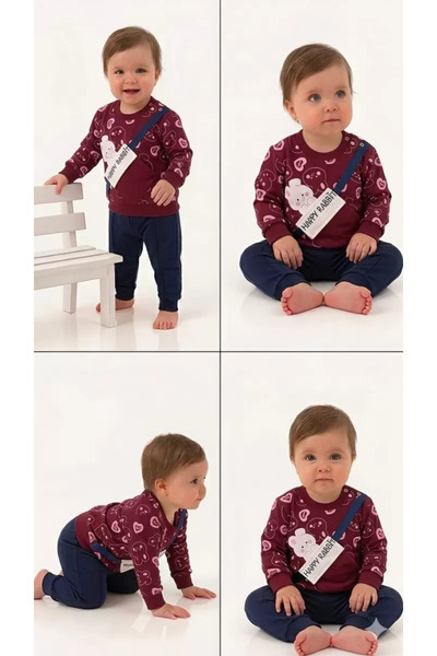 DMR Elegance 6/24 Month Printed Combed Cotton Baby Set