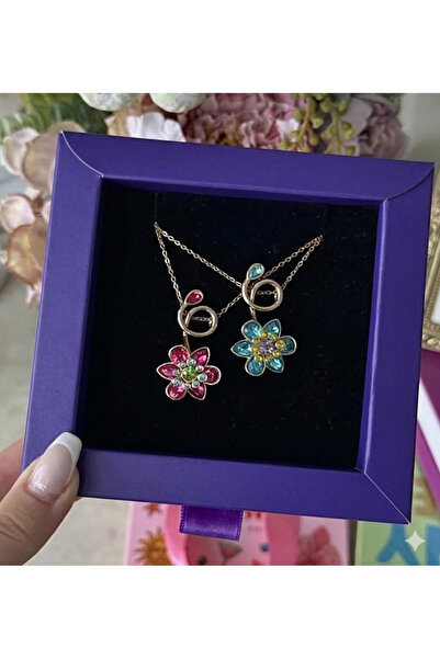 ArtBDesign İkili Ldyllia Çiçek Kolye
