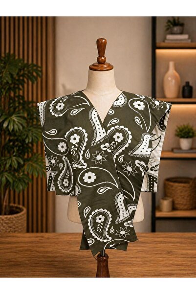 Kare Parçalı Atkı - Spor Triko Örme Omuz Atkısı - Unisex Boho Şal -Etnik Desenli Atkı