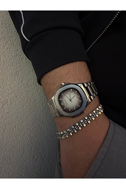 onse Gray Dial Steel Men's Wristwatch Active Calendar Eşref Single Model Watch