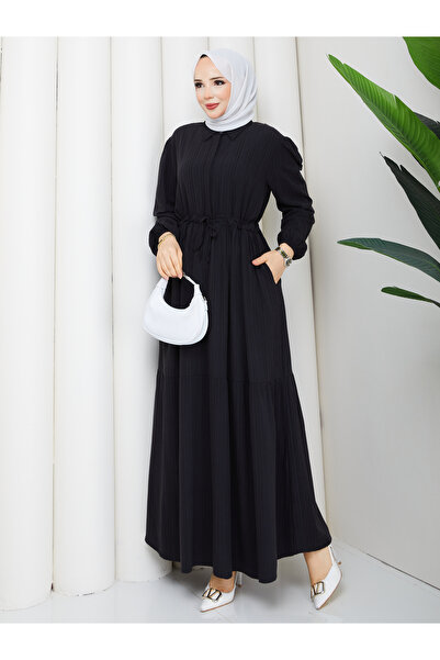 TOKARİS TEKSTİL Γυναικείο φόρεμα τουνίλ με γιακά και κουμπιά