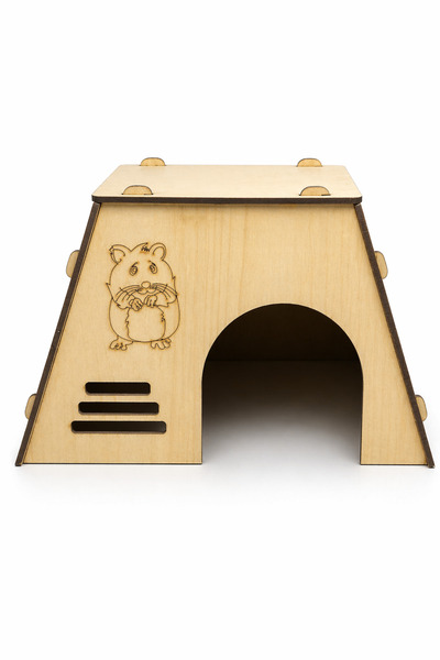 Papağanhane Ahşap Gine Pig Evi Tavşan Hamster Yuvası Kemirgen Kulübe Doğal Ah...