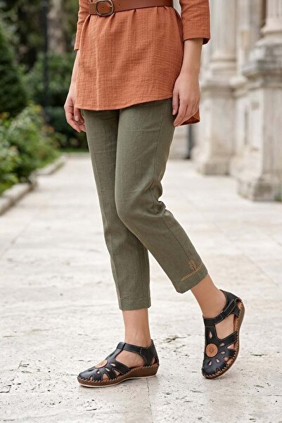 Beety 26BY67.26016C Γυναικεία φλατ σανδάλια από γνήσιο δέρμα μαύρα