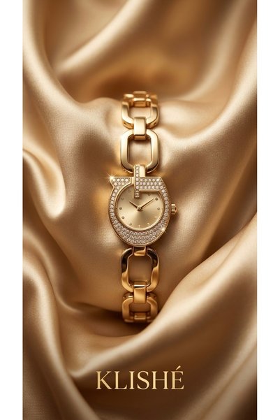 KLISHE Butik Luxury Women's Steel Watch Gold Color Special Design Elegant Women's Wristwatch Leather Luxury Boxed Limited Edition 2026