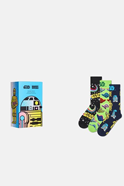 Happy Socks - Çok Renkli Star Wars Desenli 3’lü Çorap Seti