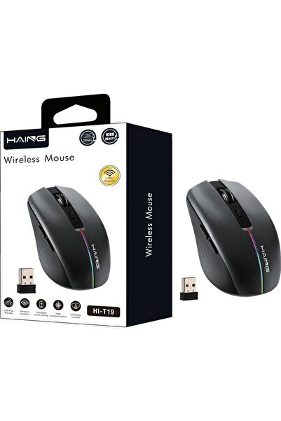 HAING Rechargeable Wireless Mouse – 2.4GHz USB Optical Mouse with Ergonomic Design, Silent Clicks & Power Saving for PC/Laptop/Desktop