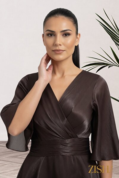 Moda Amore Αστραφτερό Ύφασμα |   Φόρεμα με διπλό στρώμα βολάν, διπλό στήθος, ...