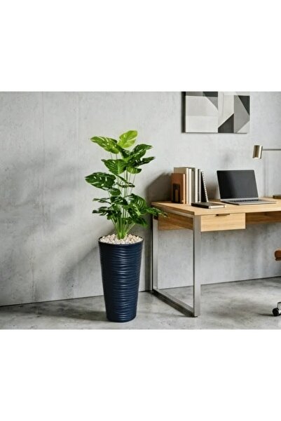 Yades 160 cm Yapay Devetabanı Monstera - Dev Boy, Siyah Modern Dekoratif Saks...