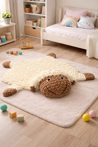 Hddesign20 Puffy Kuzu Bebek Çocuk Oyun Halısı / Puffy Kuzucuk Paspas
