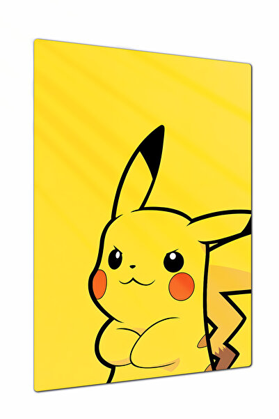 Charmbi Pikachu Metal Poster Tablo – Parlak Yüzey Canlı Baskı Modern Duvar De...
