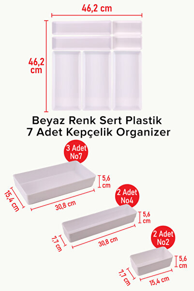 color house Λευκό Νέο Χρώμα 7 τεμαχίων Σκληρό Πλαστικό Σετ Οργανωτή Συρταριών...