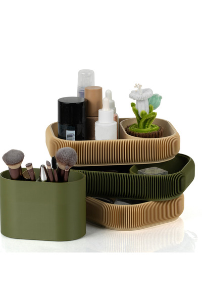 ThinkArtWork Trio Stack Oval Organizer – 3-Tier Desktop, Makeup, and Bathroom...