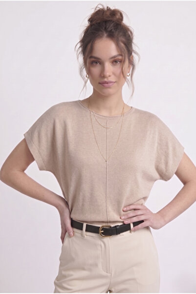 Neden Tekstil Γυναικεία Βασική Άνετη Λινή Μπλούζα