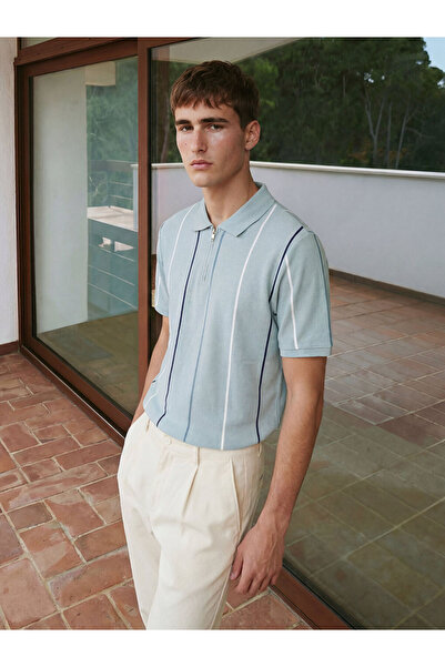 LC Waikiki Esvab • Modern & Distinctive Devrik Roba Collar Striped Pique Men'...