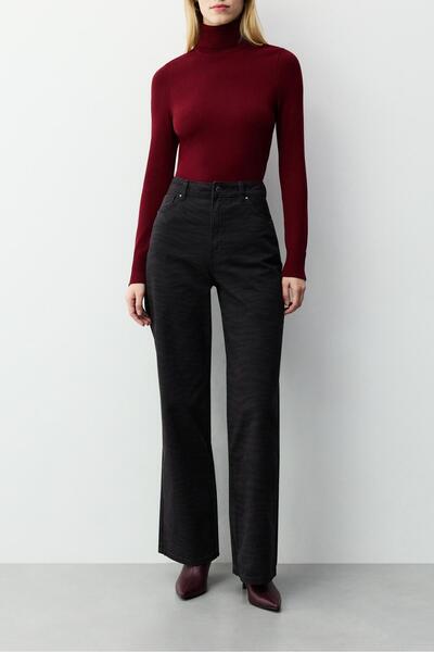 LEFTIES Slim fit desenli wide leg jean