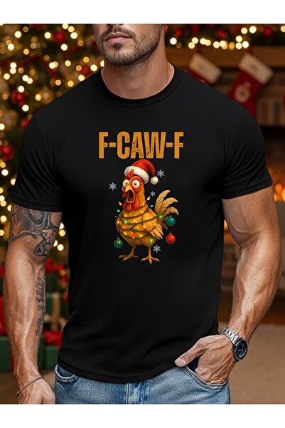 yiou trendy clothing قميص عيد الميلاد F-Caw-F، قميص بطبعة دجاج وديك رومي مضحك...