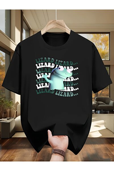 yiou trendy clothing تي شيرت ريترو بطبعة سحالي، تي شيرت بطبعة زواحف، تي شيرت ...